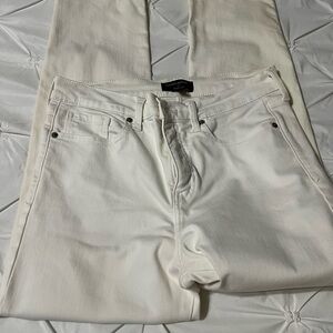 Banana Republic High Rise Slim White Denim Jeans